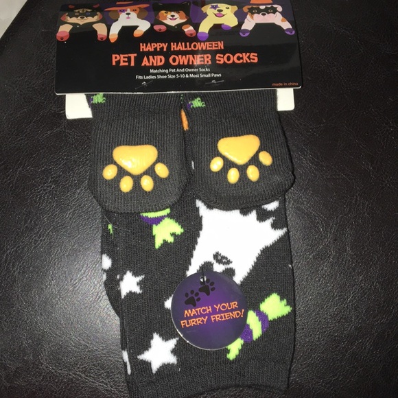 New Halloween Pet & Owner Socks, Ghosts Stars Paws - Picture 1 of 1